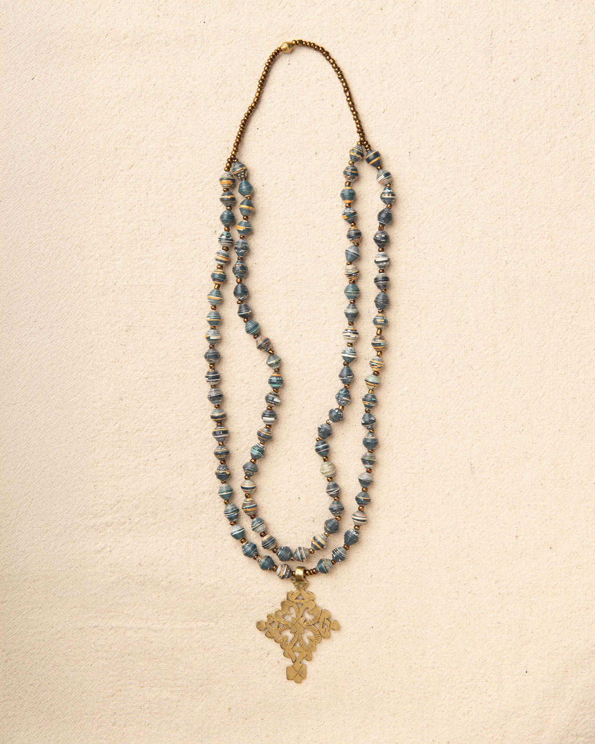 Mahelet 32" Double Necklace with Orthodox Cross