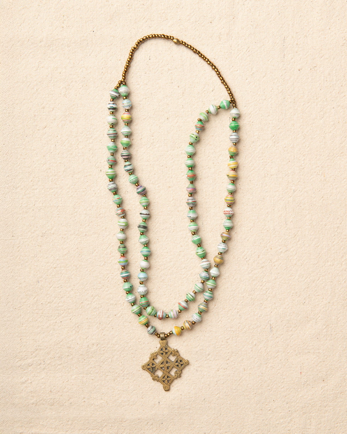 Mahelet 32" Double Necklace with Orthodox Cross
