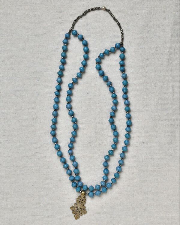 Mahelet 32" Double Necklace with Orthodox Cross