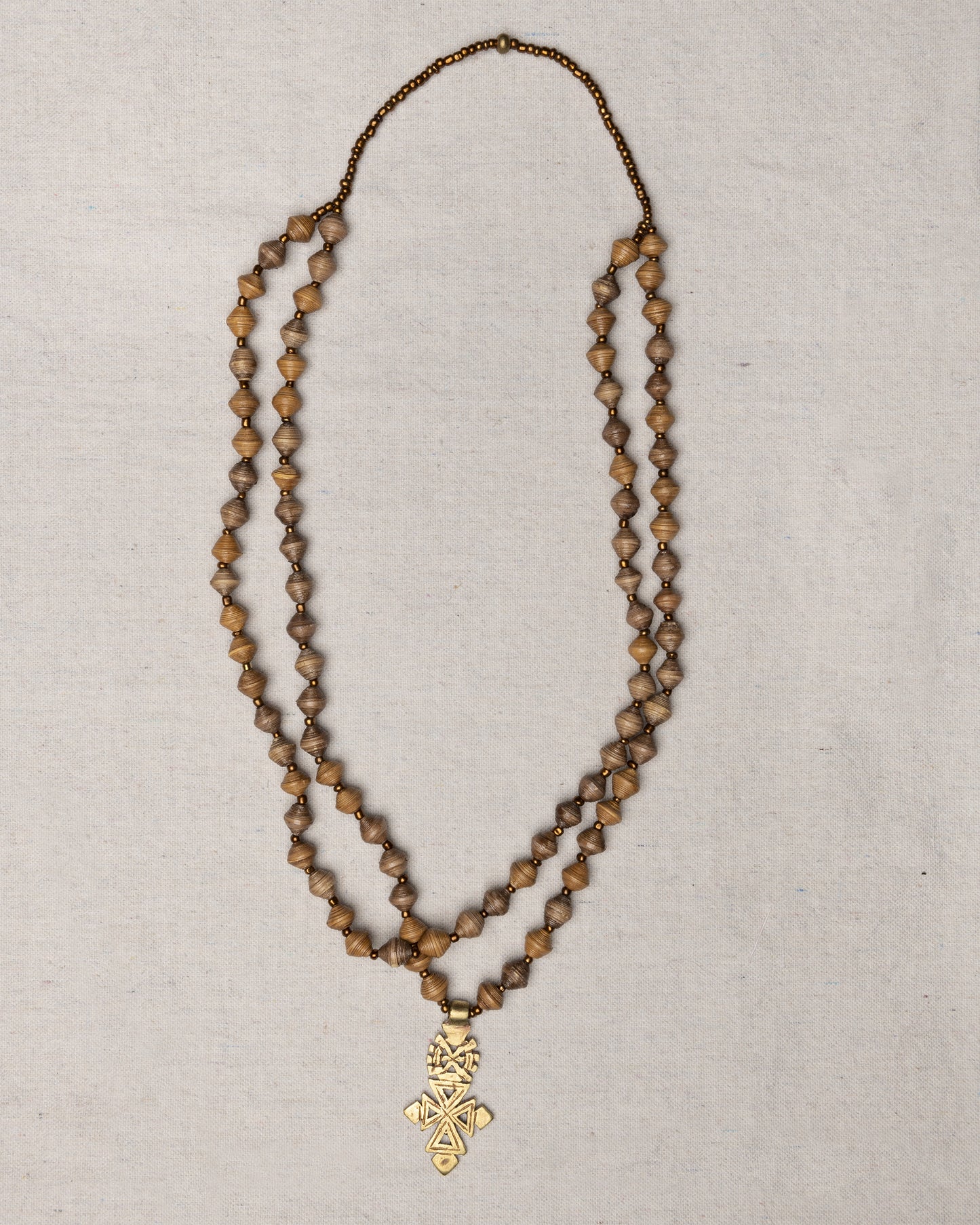 Mahelet 32" Double Necklace with Orthodox Cross