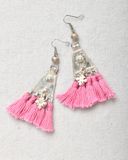 Earrings Triangle with Tassels