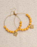 Hoop Earrings with beads and cross